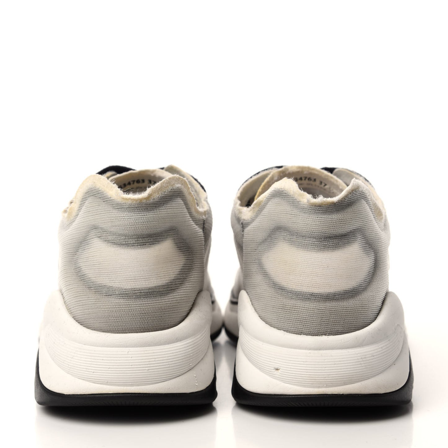 Mesh Lyrca Womens Logo Sneakers 37.5 White Grey