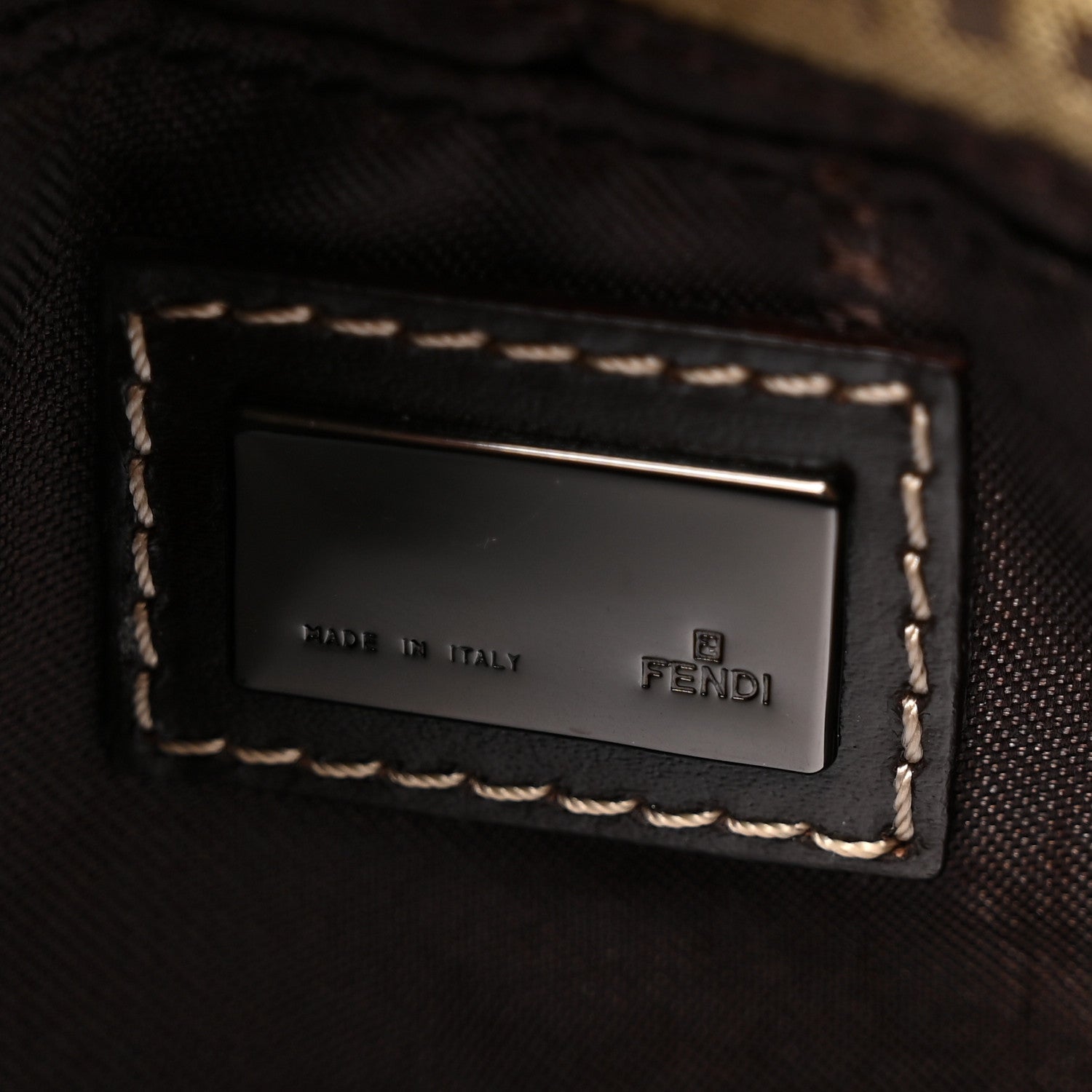 Fendi Zucchino Vitello Mini Mama Baguette Beige Toro Moro 6 of 10