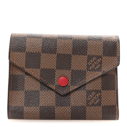 Louis Vuitton Damier Ebene Victorine Wallet Red 1 of 6
