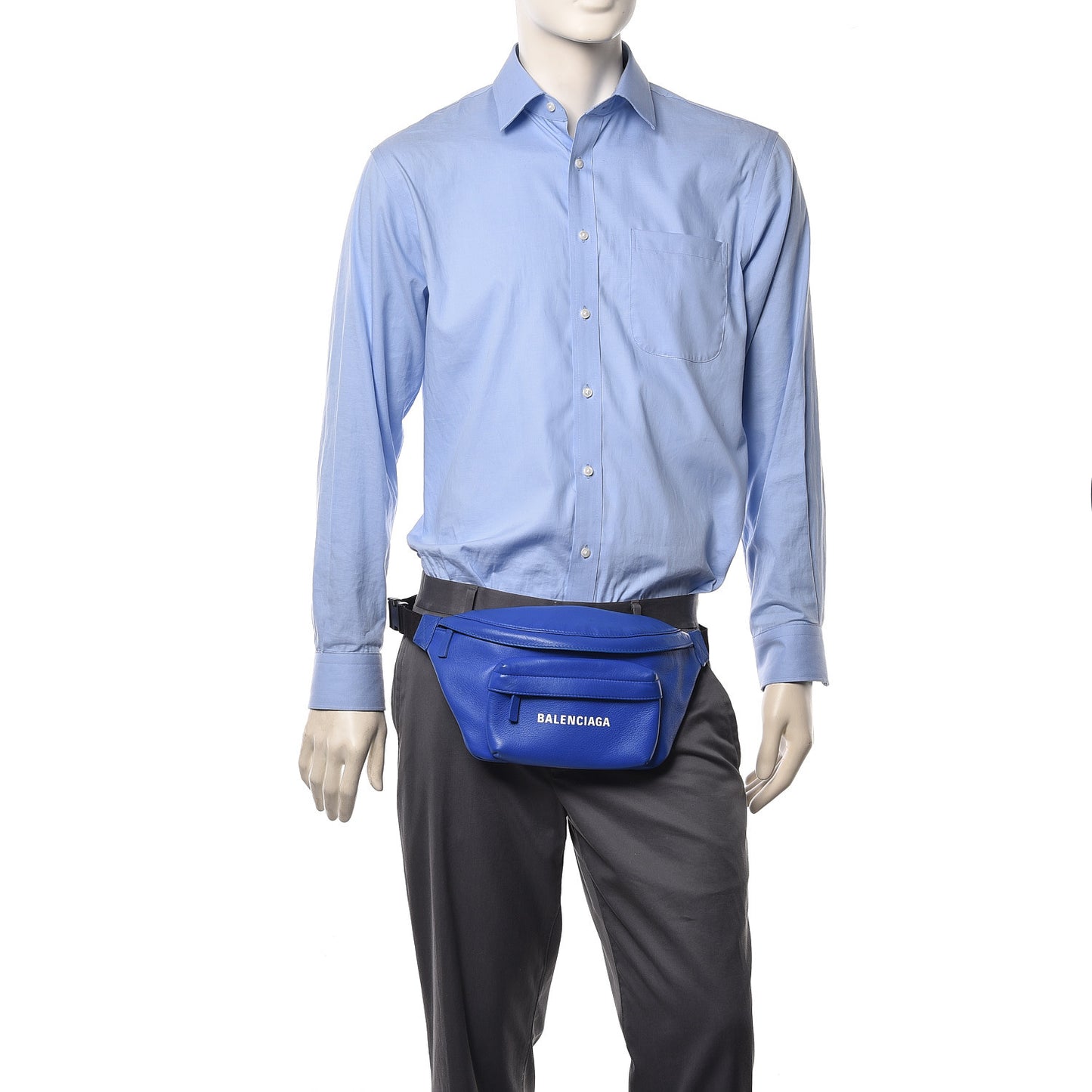 Smooth Calfskin Logo Large Everyday Beltpack Bleu Prim White