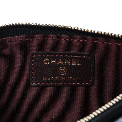 Chanel Calfskin Chevron Quilted Classic Zip Pouch Black 6 of 7