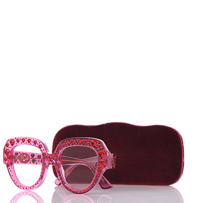 Gucci Crystal Heart Sunglasses GG0308S Red Pink 8 of 8
