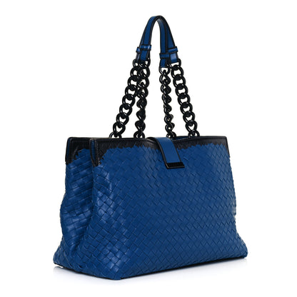 Bottega Veneta Nappa Intrecciato Karung Glass Tote Blue 3 of 11