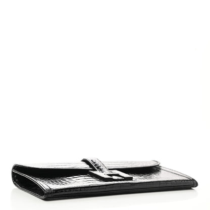 Hermes Shiny Alligator Jige Elan 29 Clutch Black 4 of 7