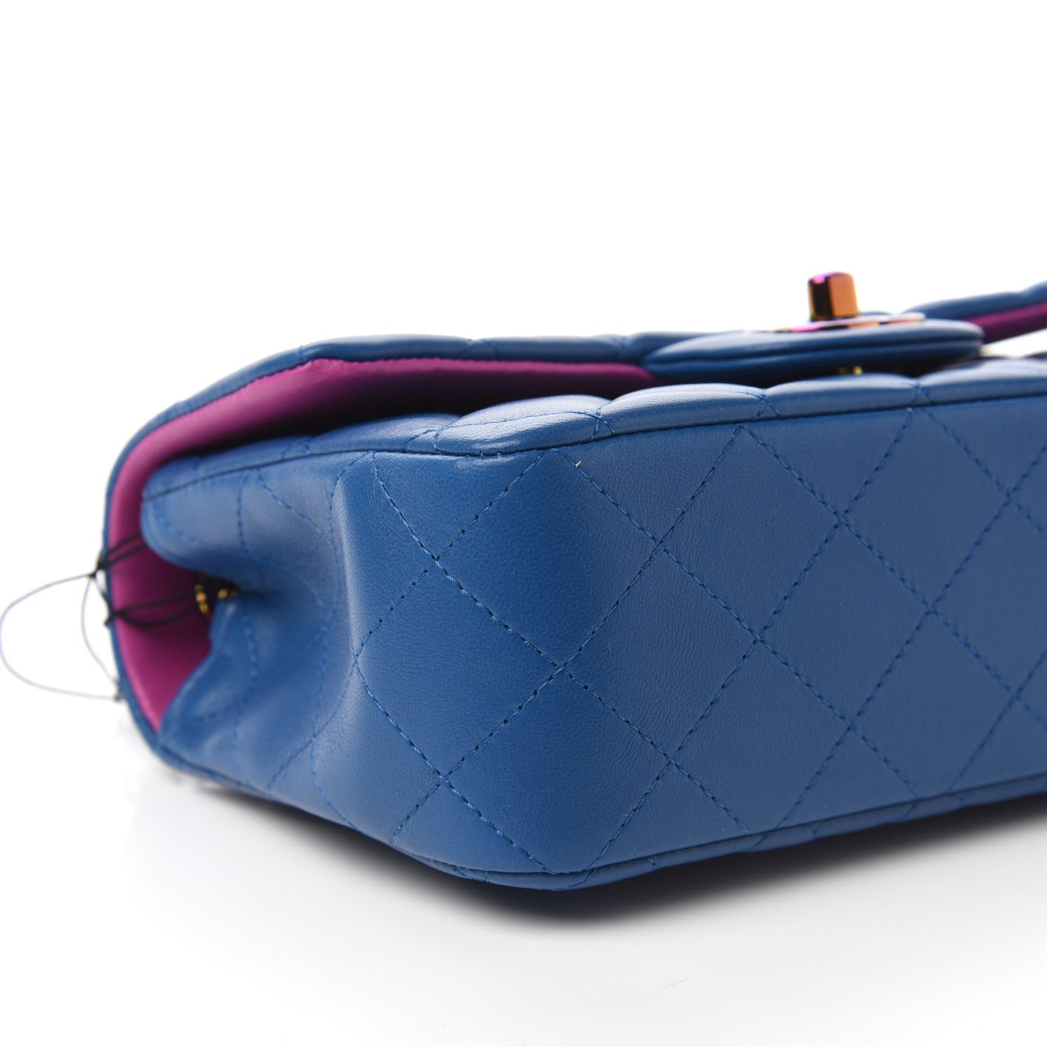 Chanel Lambskin Quilted Mini Rectangular Flap Blue Purple 6 of 10