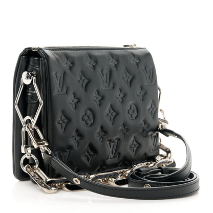 Louis Vuitton Lambskin Monogram Crystal Embossed Embellished Coussin BB Black 3 of 13