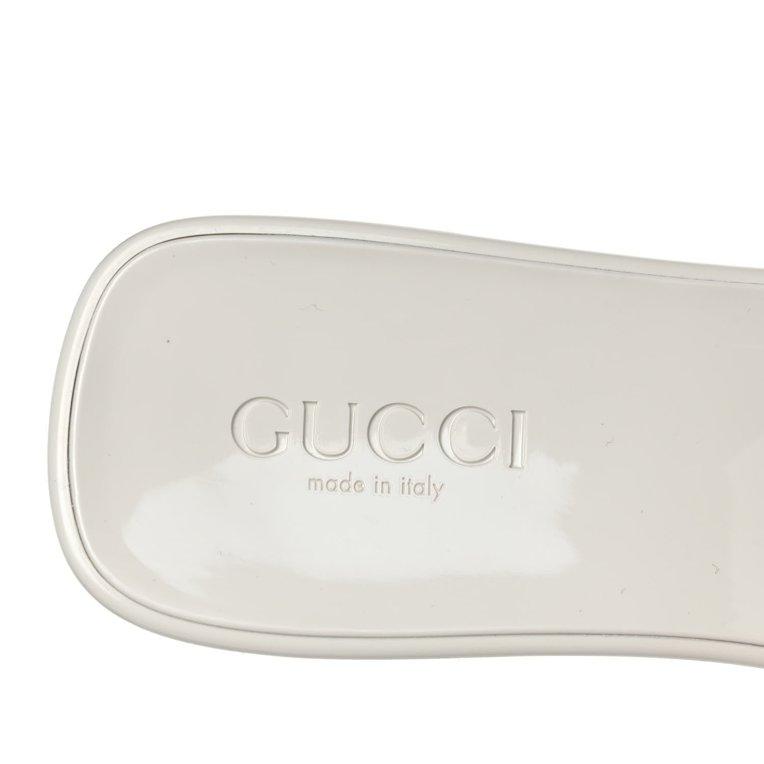 Gucci Rubber Gucci Logo Womens Platform 20/60mm Slide Sandals 39 Mystic White 8 of 10