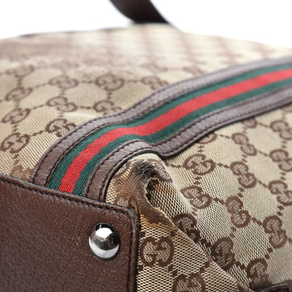 Gucci GG Monogram Medium Web Handle Vertical Tote Bag Dark Brown 11 of 16