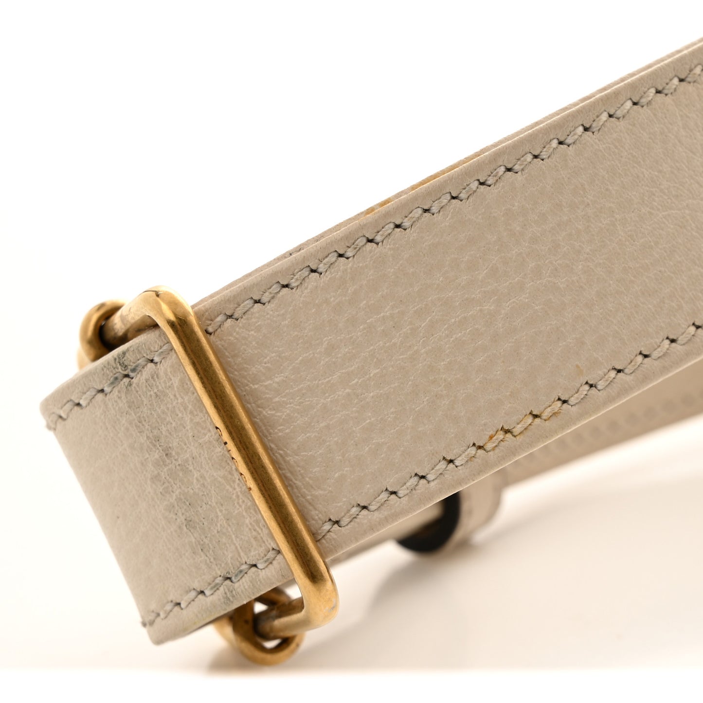 Grained Calfskin Mini Logo Messenger Bag White