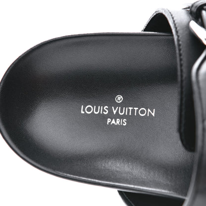 Louis Vuitton Calfskin New Wave Bom Dia Mule Sandals 37 Black 8 of 9