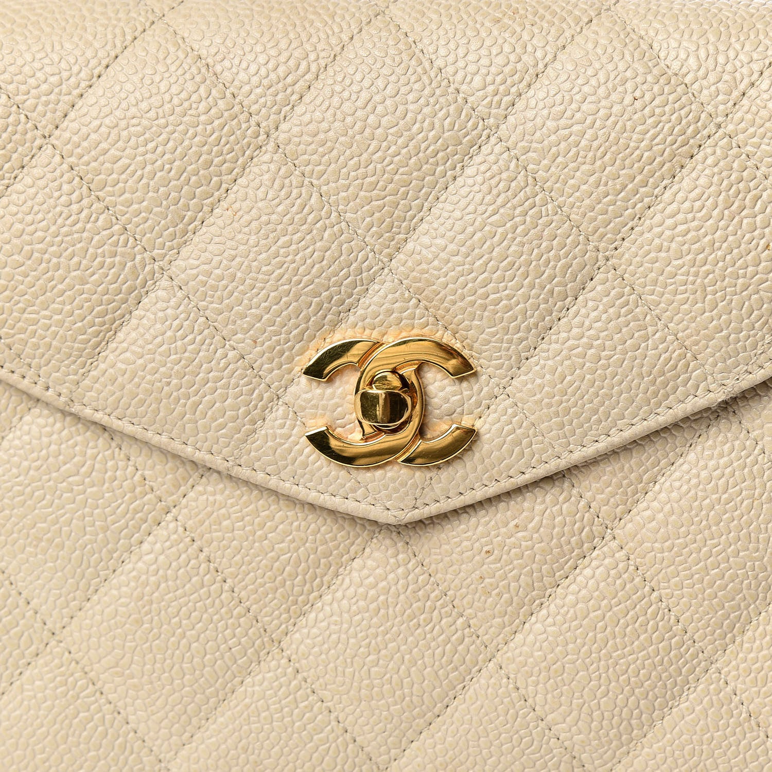 Chanel Caviar Quilted Envelope Flap Crossbody Light Beige 9 of 14