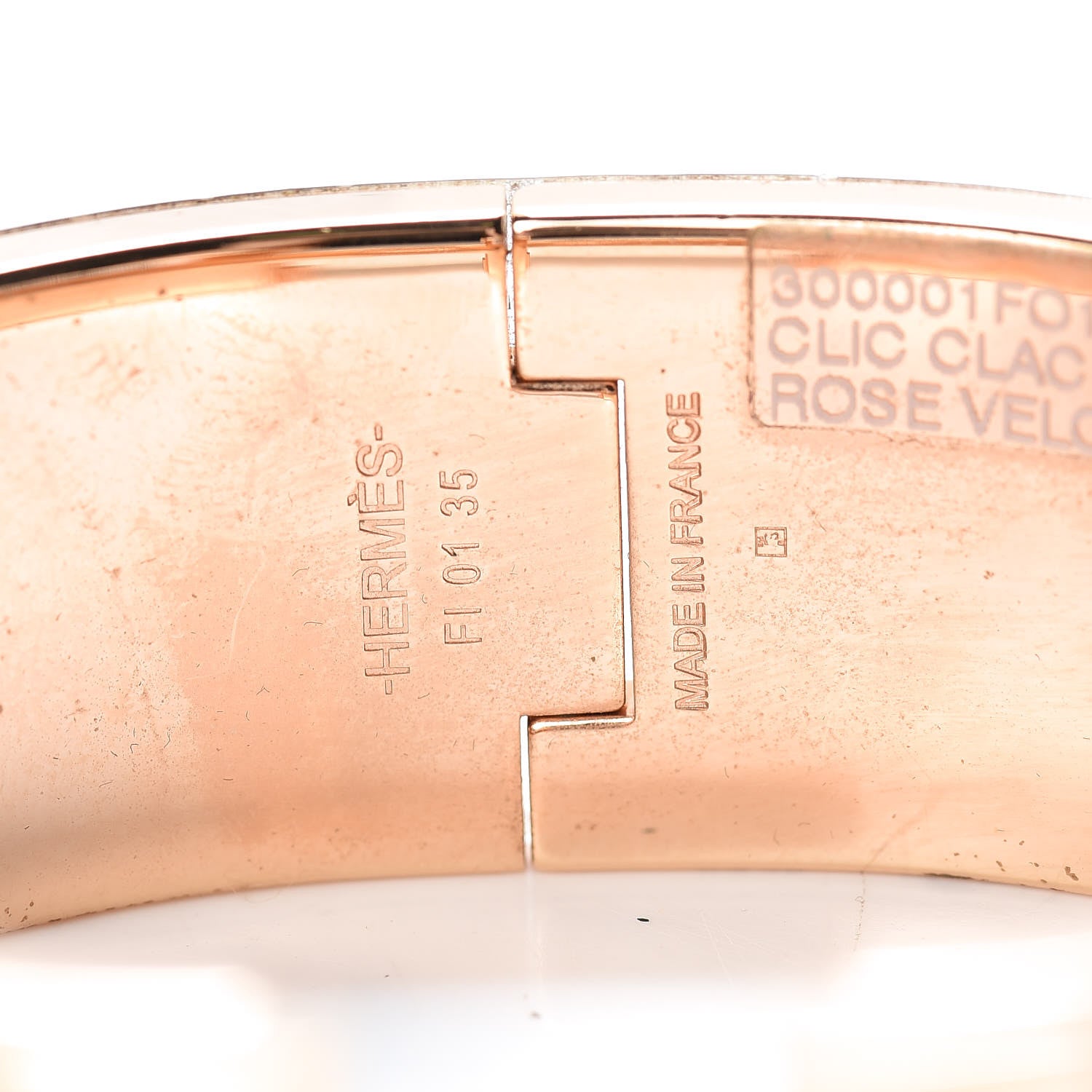 Hermes Enamel Wide Clic Clac H Bracelet PM Rose Velours 4 of 6
