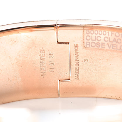 Hermes Enamel Wide Clic Clac H Bracelet PM Rose Velours 4 of 6