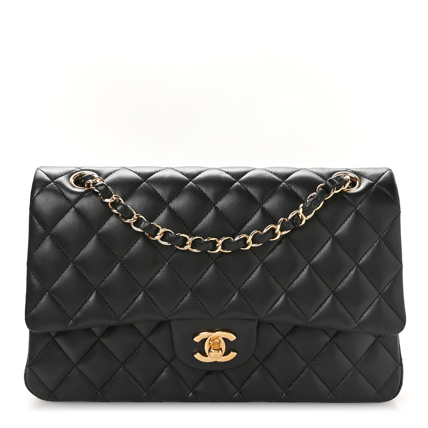Chanel Lambskin Quilted Medium Double Flap Black 1 of 11