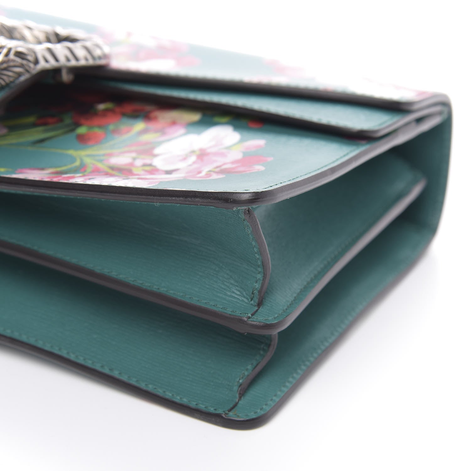 Gucci Calfskin Blooms Print Small Dionysus Shoulder Bag Bright Emerald Multicolor 10 of 11