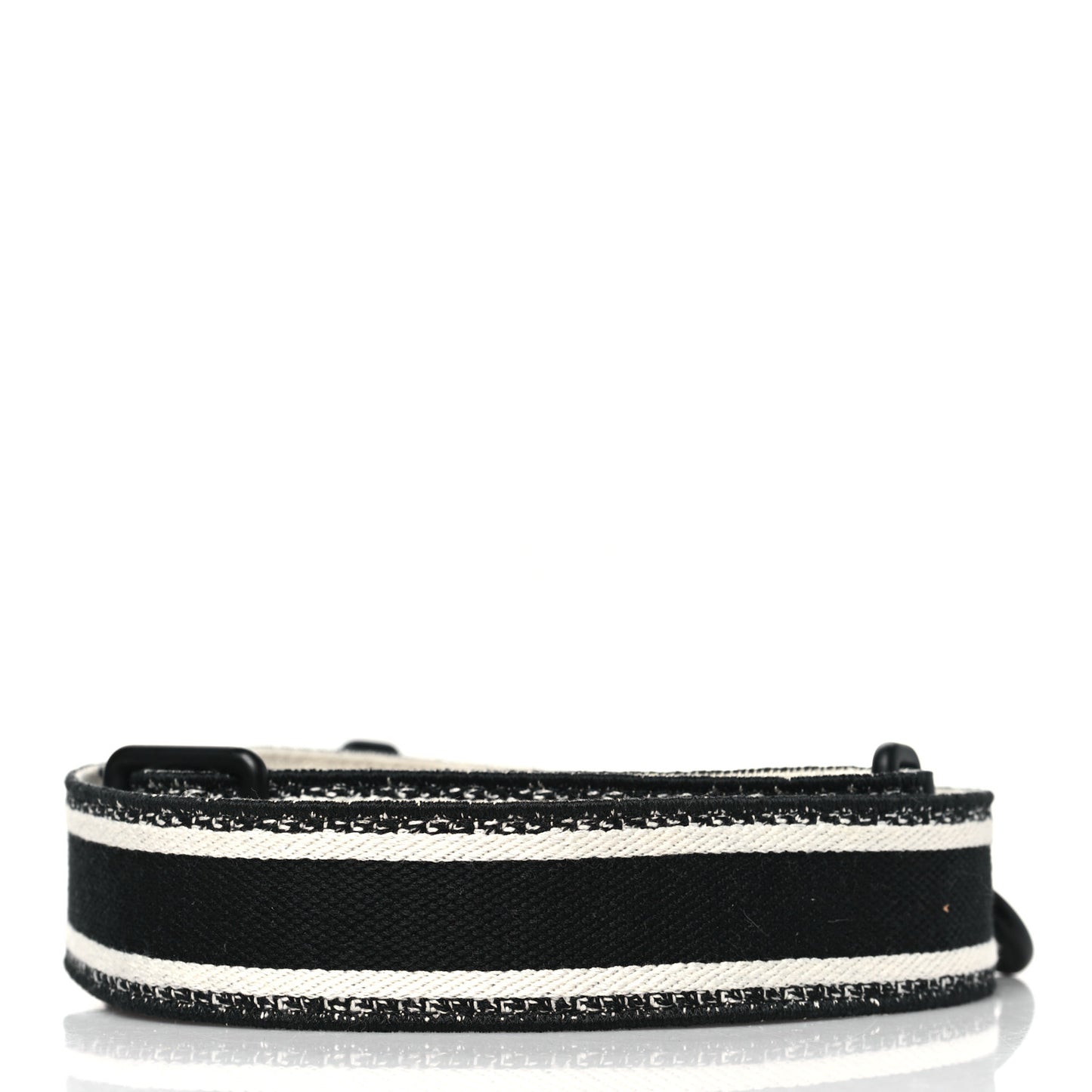 Canvas Embroidered Shoulder Strap Black