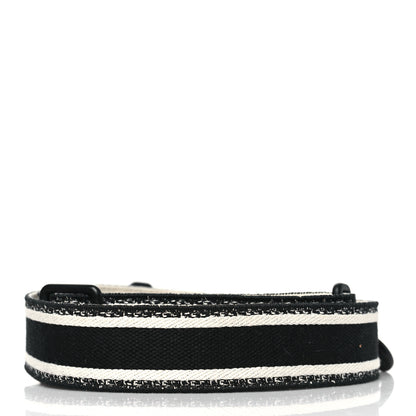 Christian Dior Canvas Embroidered Shoulder Strap Black 3 of 7
