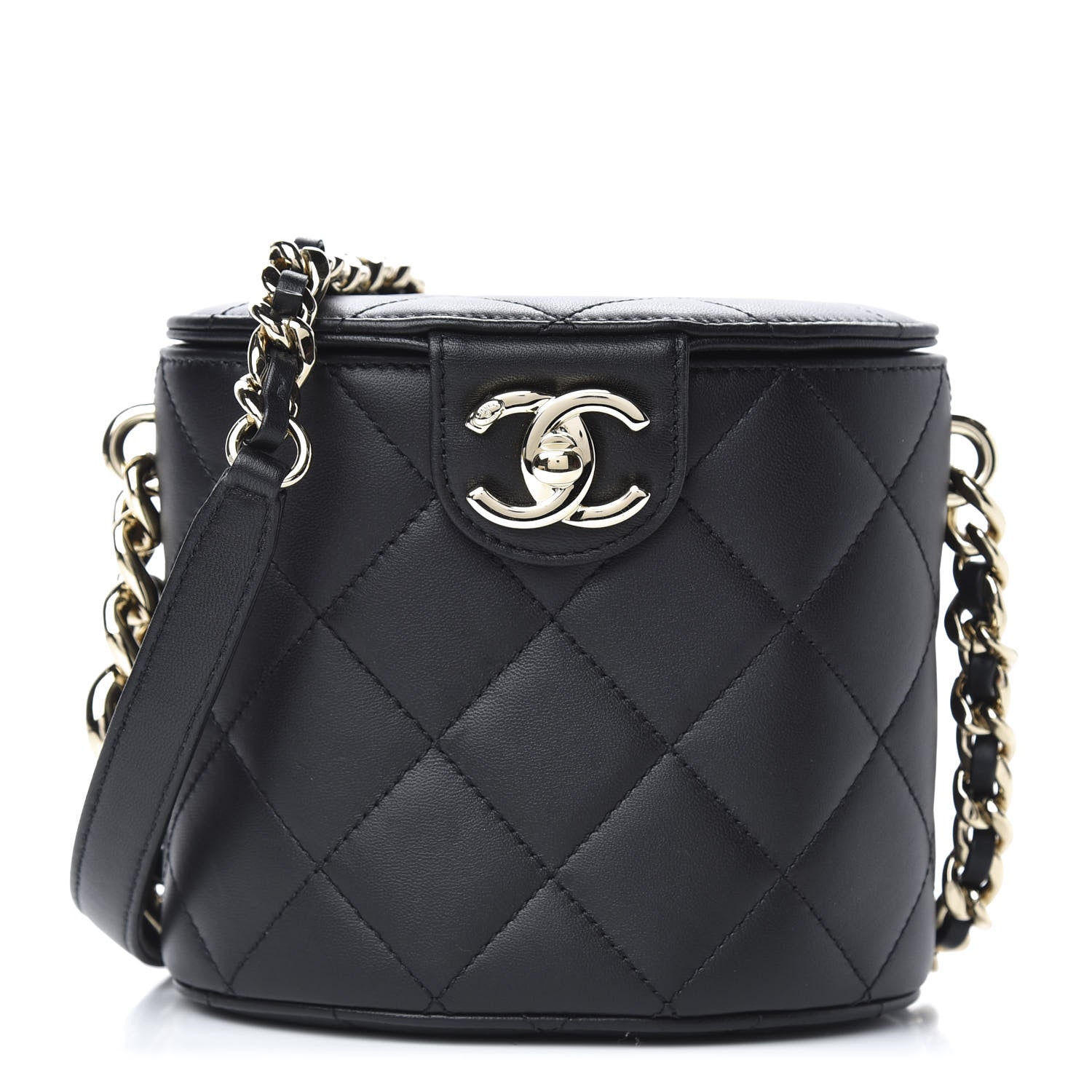 Chanel Lambskin Resin Elegant Chain Vanity Case Black 1 of 10