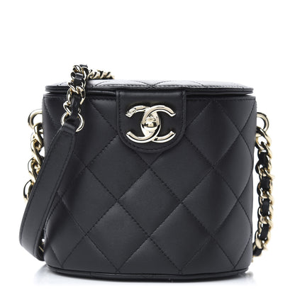 Chanel Lambskin Resin Elegant Chain Vanity Case Black 1 of 10