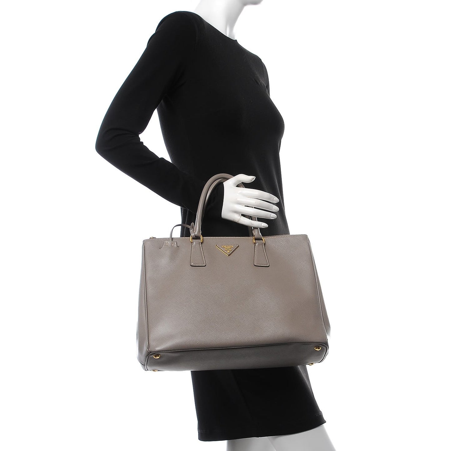 Saffiano Large Galleria Double Zip Tote Argilla