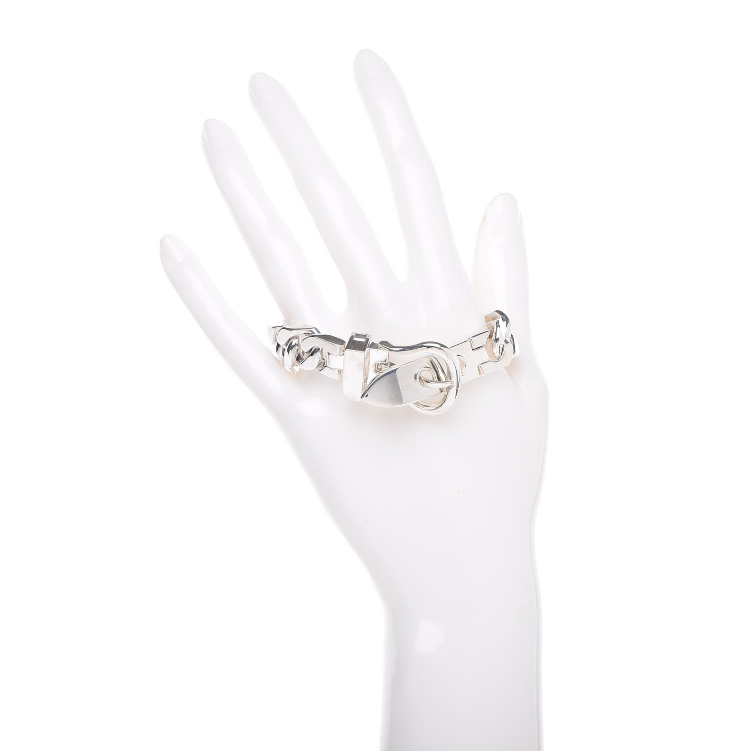 Hermes Sterling Silver Cuban Buckle Bracelet 2 of 4