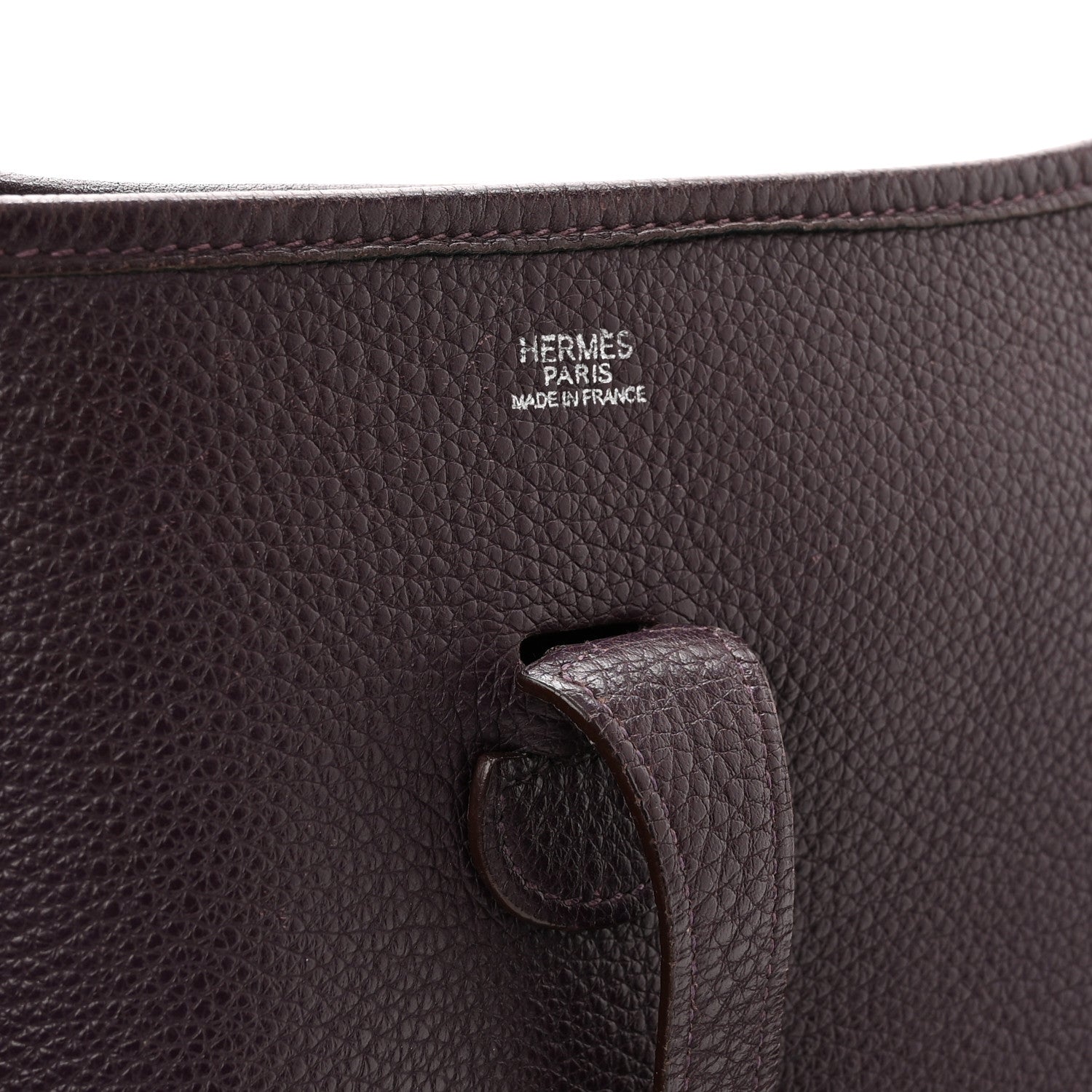 Hermes Taurillon Clemence Evelyne PM Raisin 5 of 12