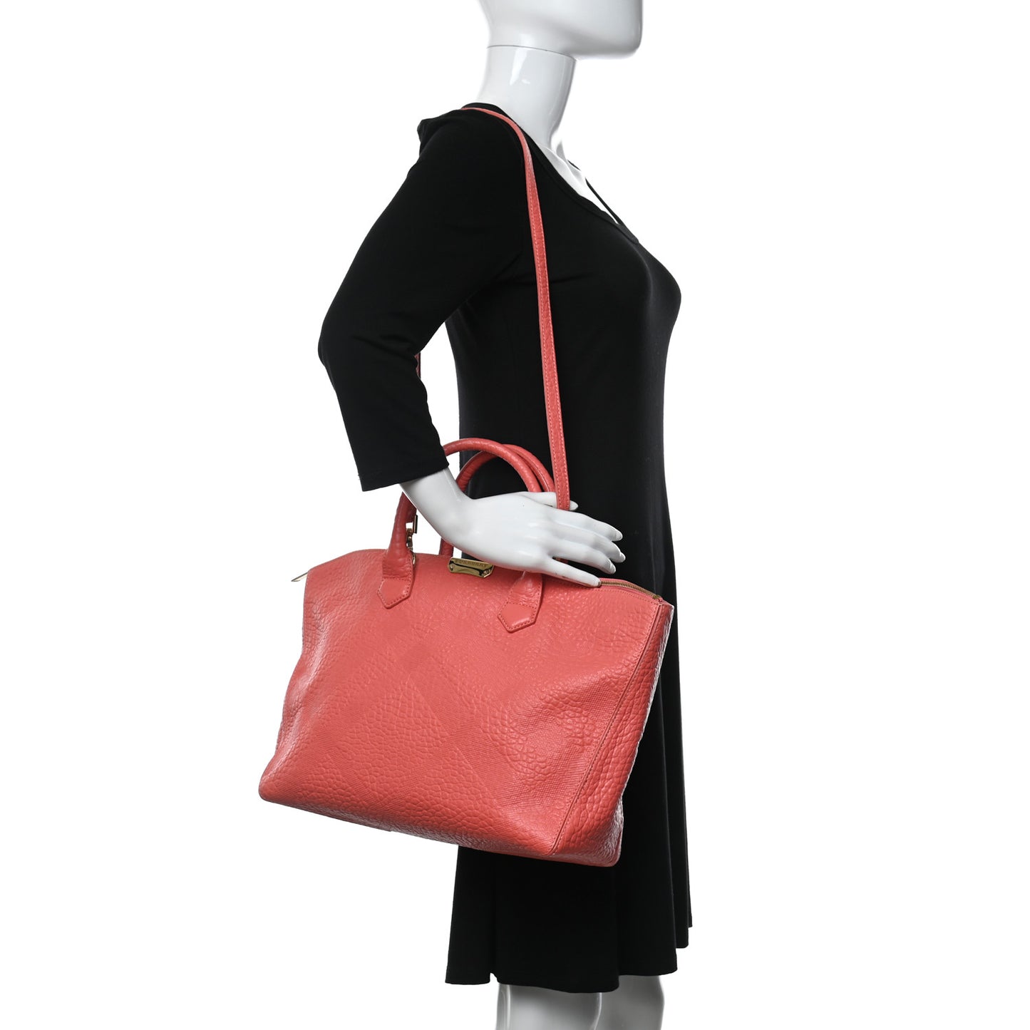 Heritage Grain Check Embossed Medium Dewsbury Tote Peony Rose