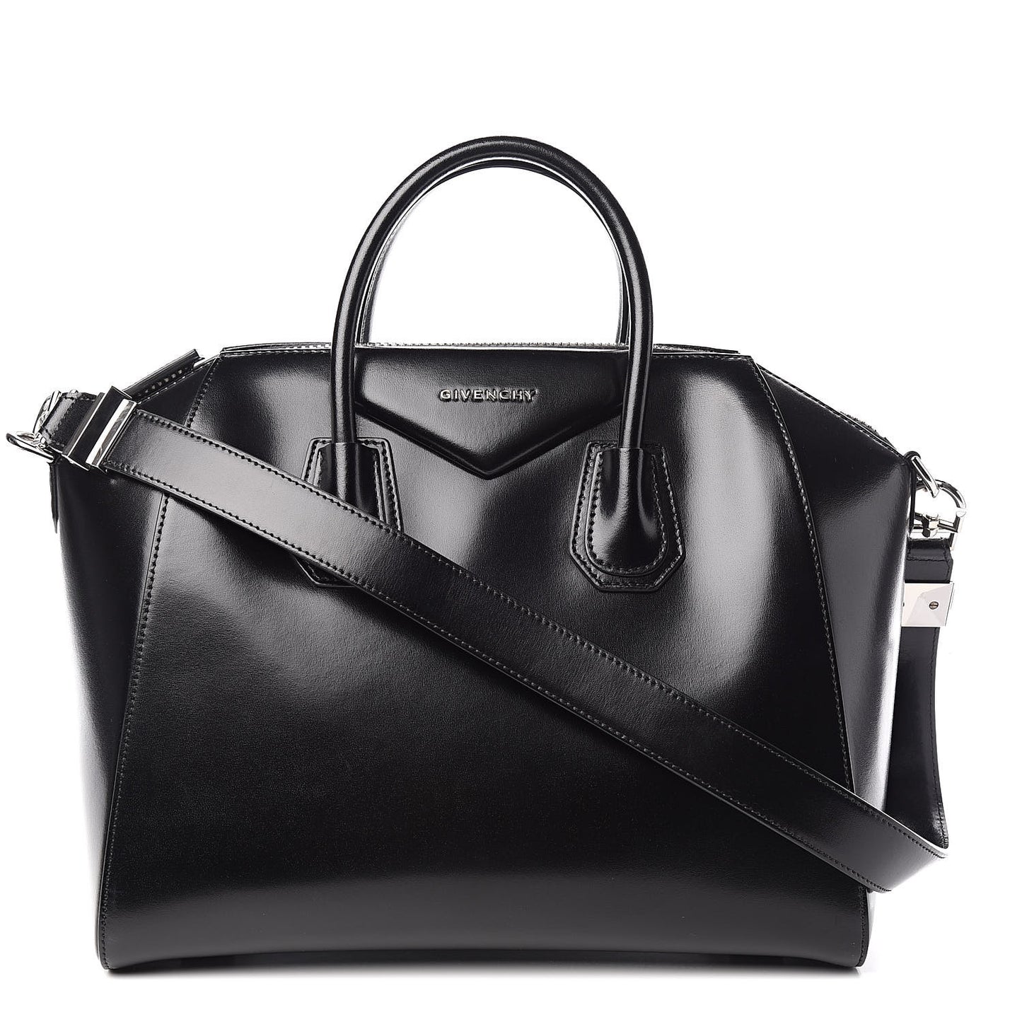 Shiny Lord Calfskin Medium Antigona Black