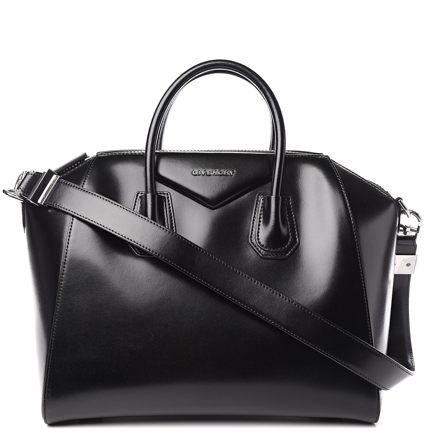 Givenchy Shiny Lord Calfskin Medium Antigona Black 1 of 10