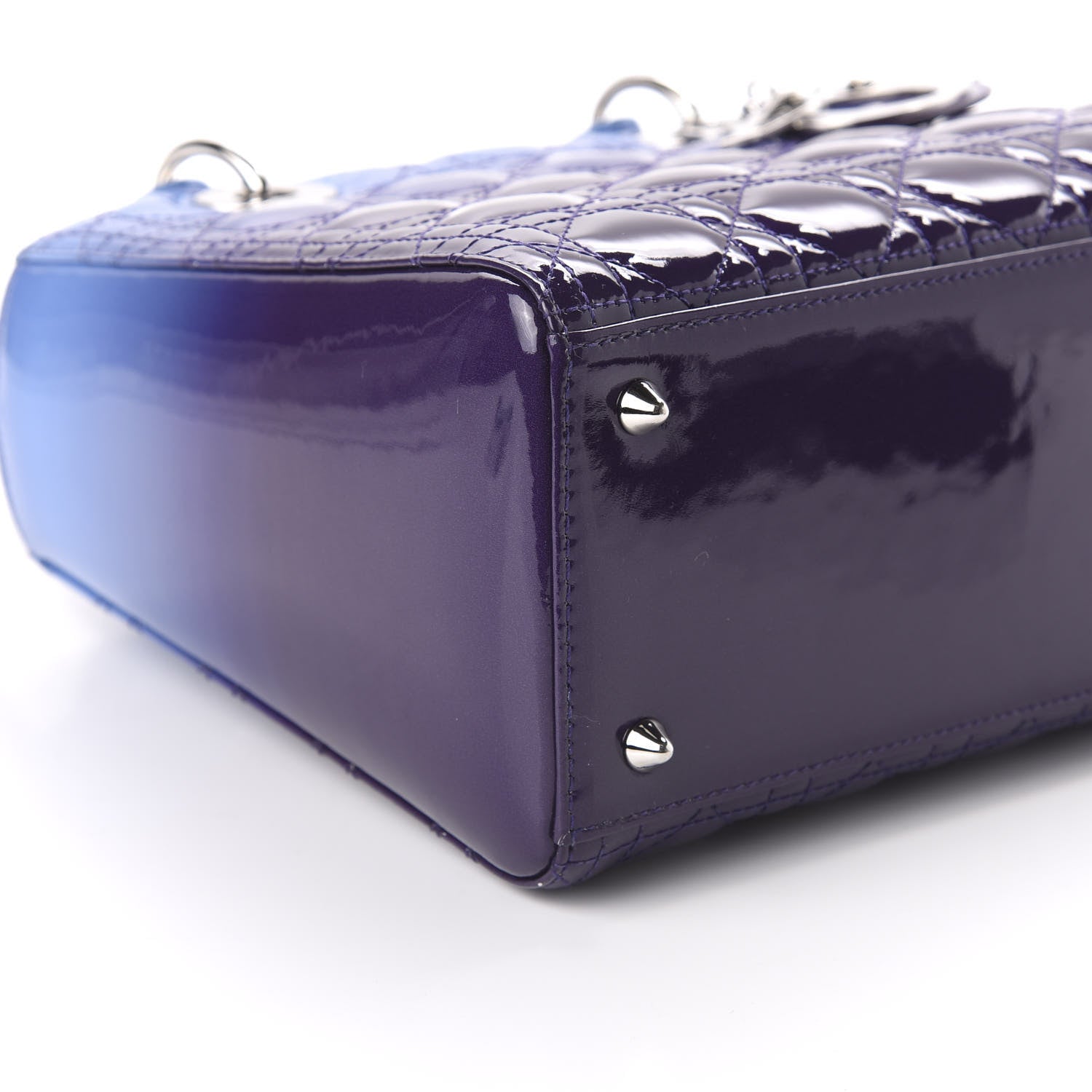 Christian Dior Patent Cannage Gradient Medium Lady Dior Purple Blue 6 of 9