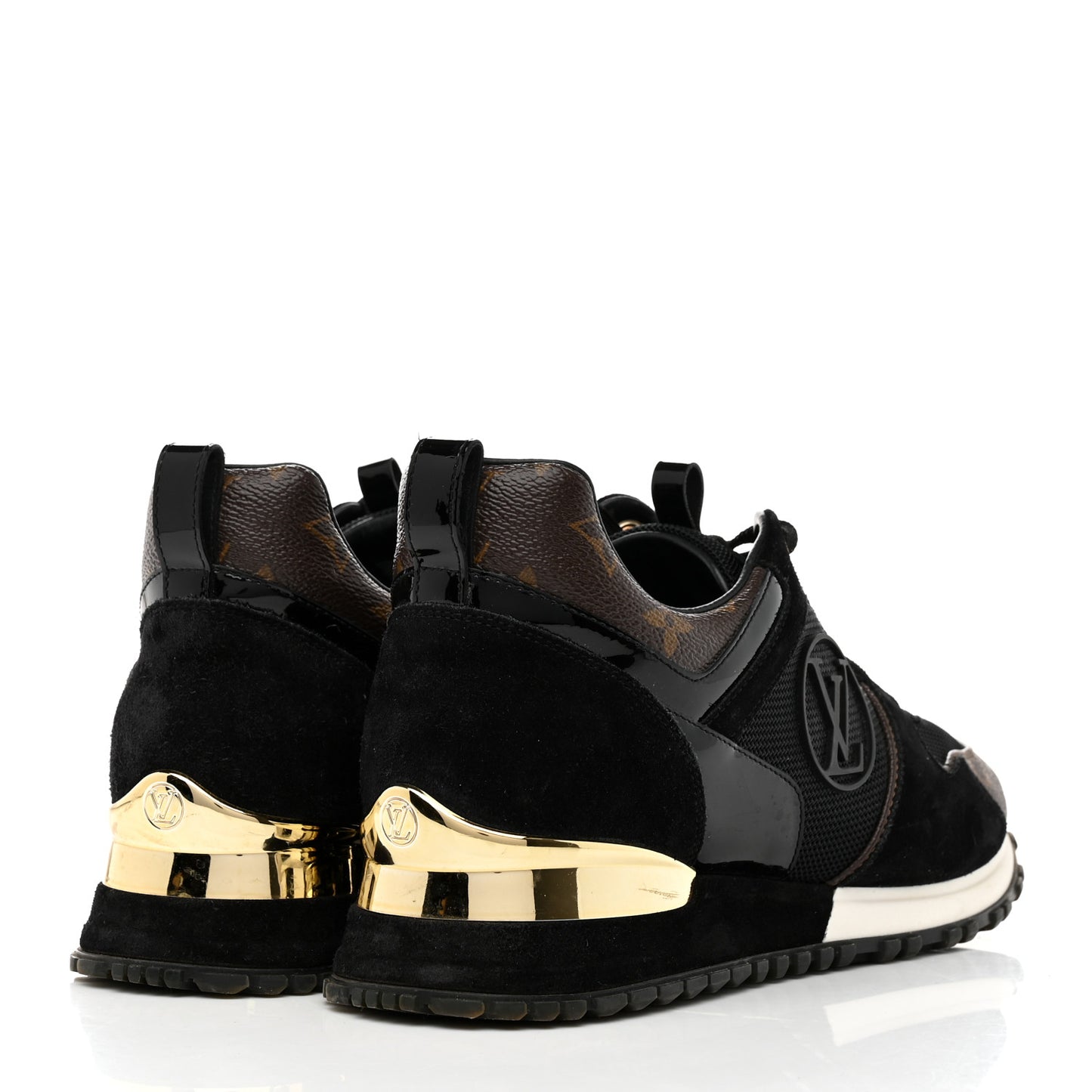 Suede Monogram Run Away Sneakers 40 Black