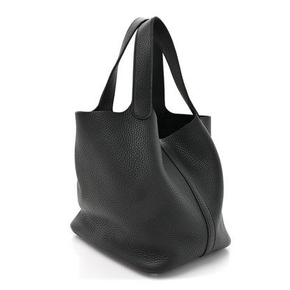 Hermes Taurillon Clemence Picotin Lock 22 MM Black Black 3 of 10