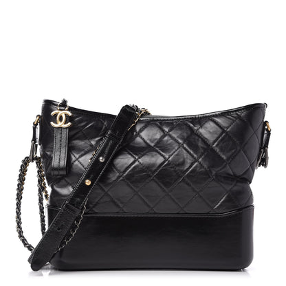 Chanel Aged Calfskin Quilted Medium Gabrielle Hobo Black 1 of 10