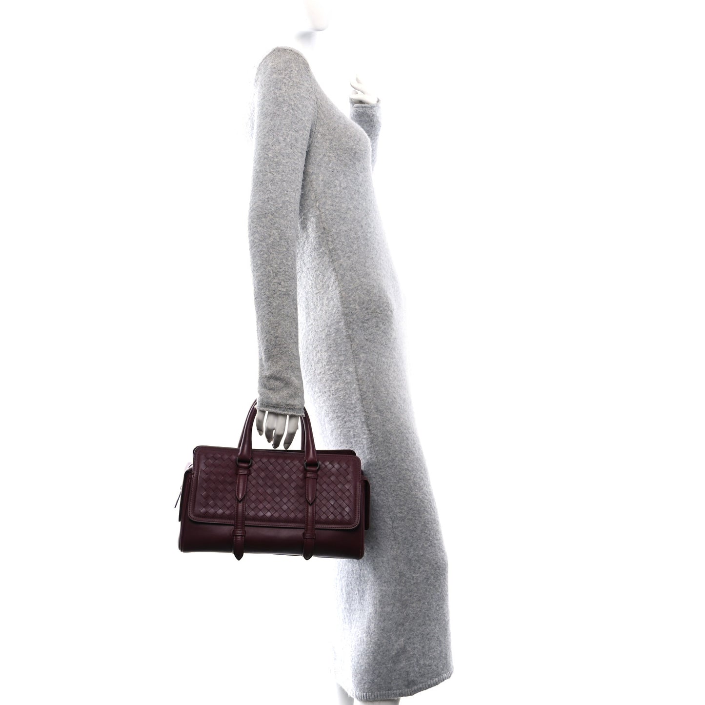 Nappa Intrecciato Medium Monaco Satchel Ebano