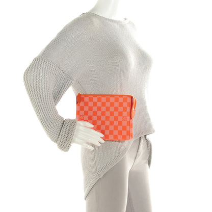 Louis Vuitton Damier Couleurs Element Clutch Piment 2 of 8