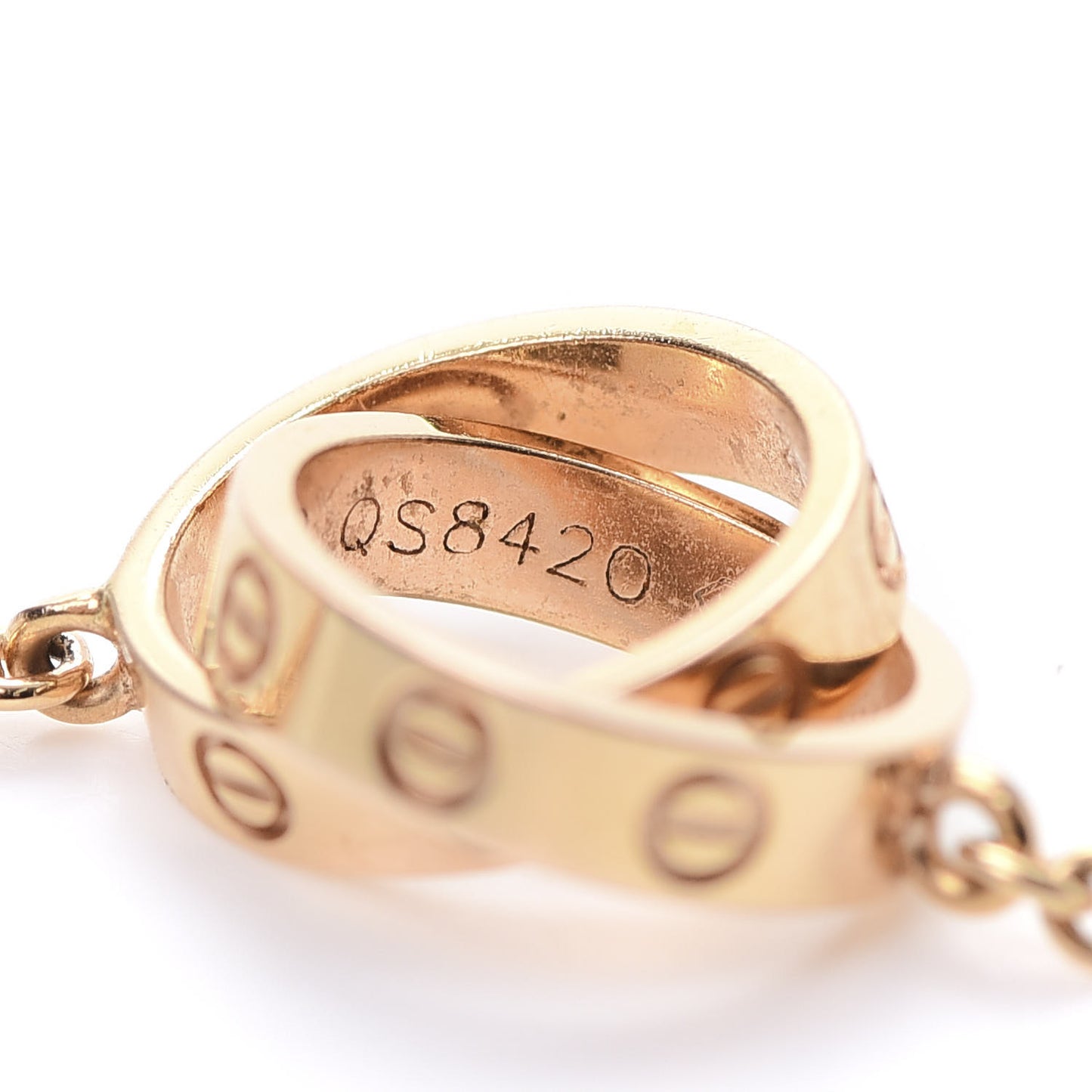 18K Pink Gold Interlocking LOVE Necklace