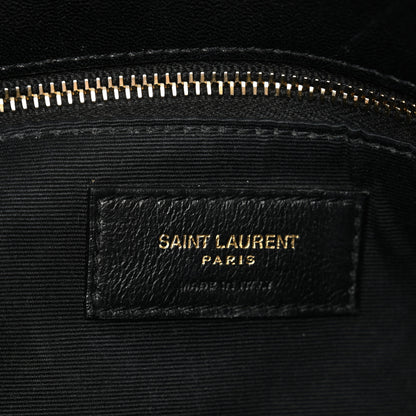 Saint Laurent Lambskin Quilted Small Loulou Puffer Monogram Chain Satchel Black 6 of 12