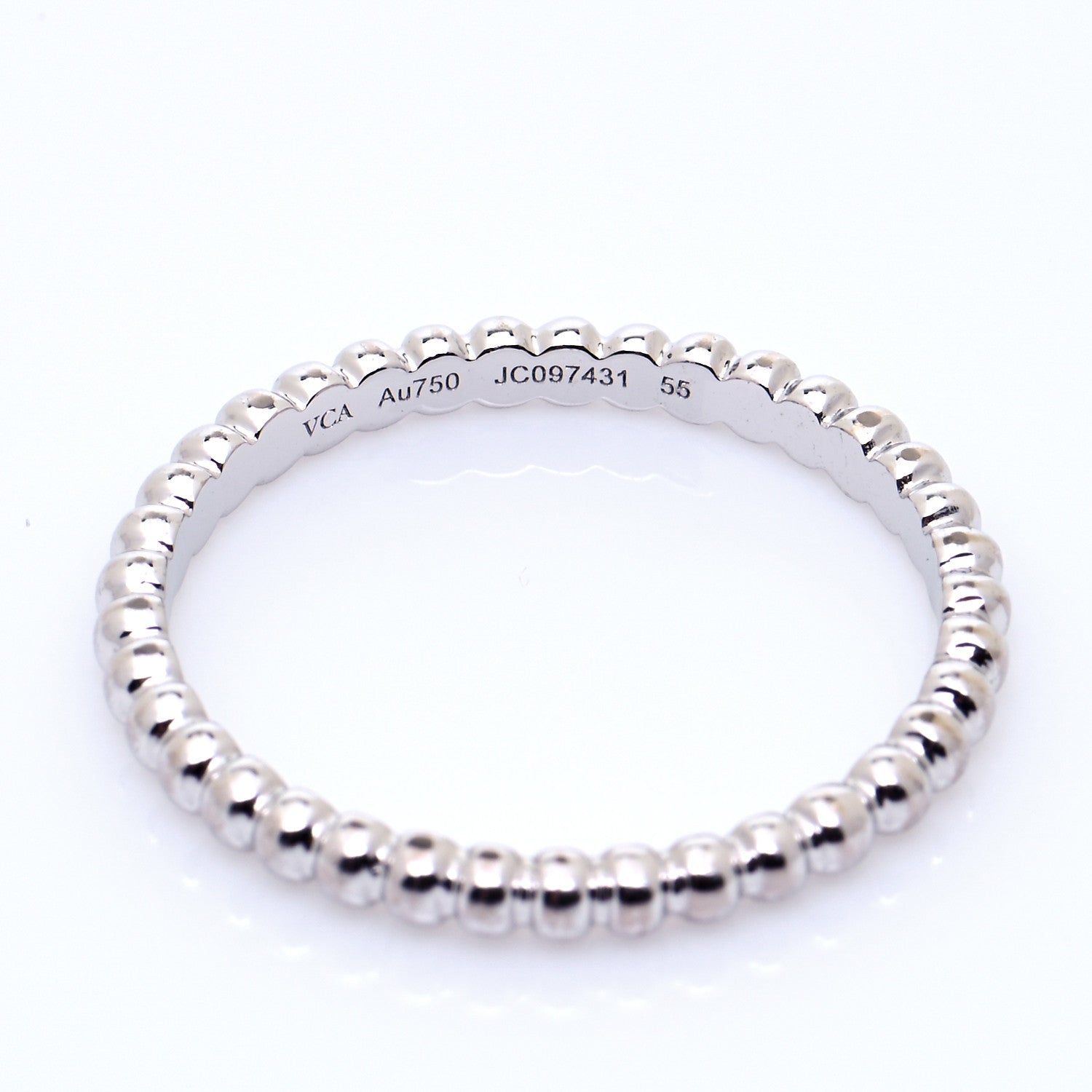 Van Cleef & Arpels 18K White Gold Small Perlee Ring 55 7.25 4 of 6