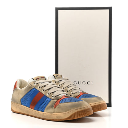 Gucci Nubuck Web Mens Screener Sneakers 9 Dusty Milk Bright Splash Dusty Orange 8 of 8