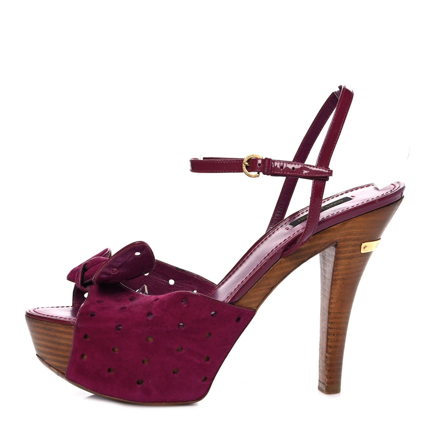 Suede Wooden Platform Sandals 41