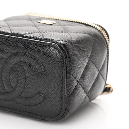 Chanel Caviar Quilted Mini Vanity Case With Chain Black 10 of 12