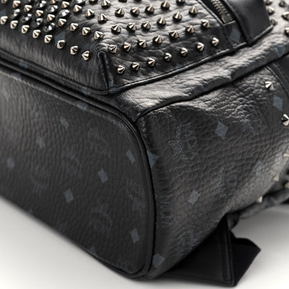 MCM Visetos Swarovski Studded Small Diamond Backpack Black 11 of 11