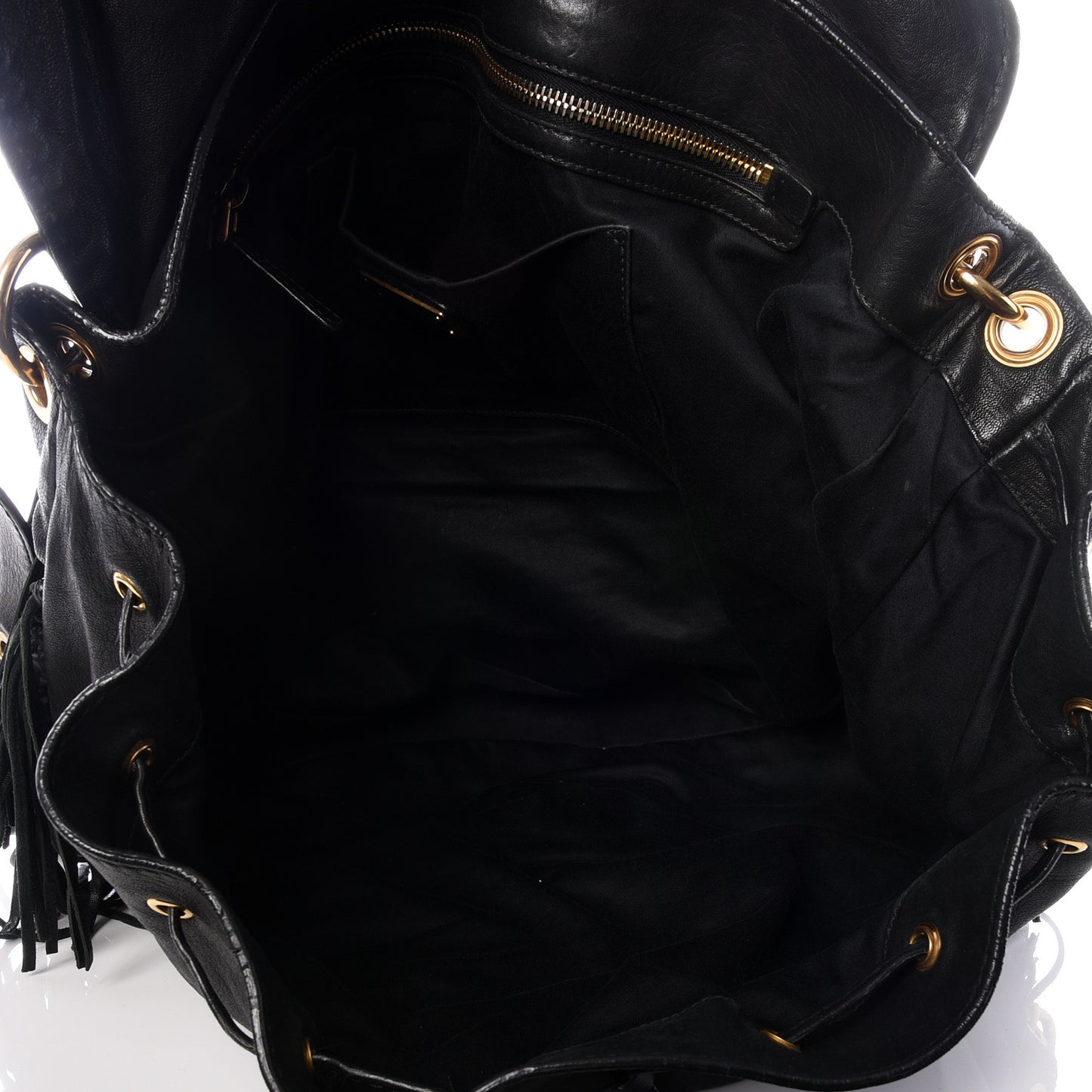 Nappa Fringe Hobo Black