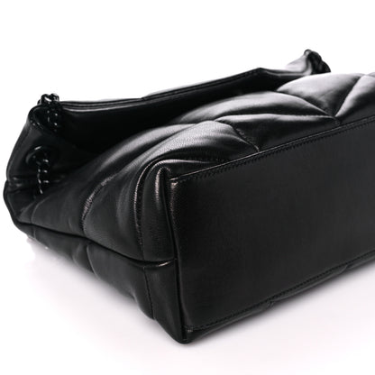 Saint Laurent Lambskin Quilted Monogram Monochrome Small Loulou Puffer Chain Satchel Black 10 of 13