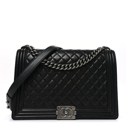 Chanel Lambskin Quilted Large Boy Flap Black 1 of 10