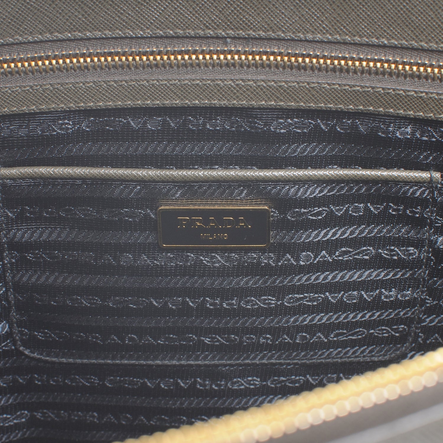 Prada Saffiano Lux Tote Militare 6 of 9