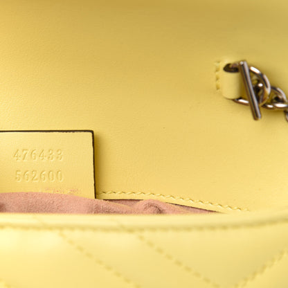 Gucci Calfskin Matelasse Super Mini GG Marmont Shoulder Bag Banana 7 of 10