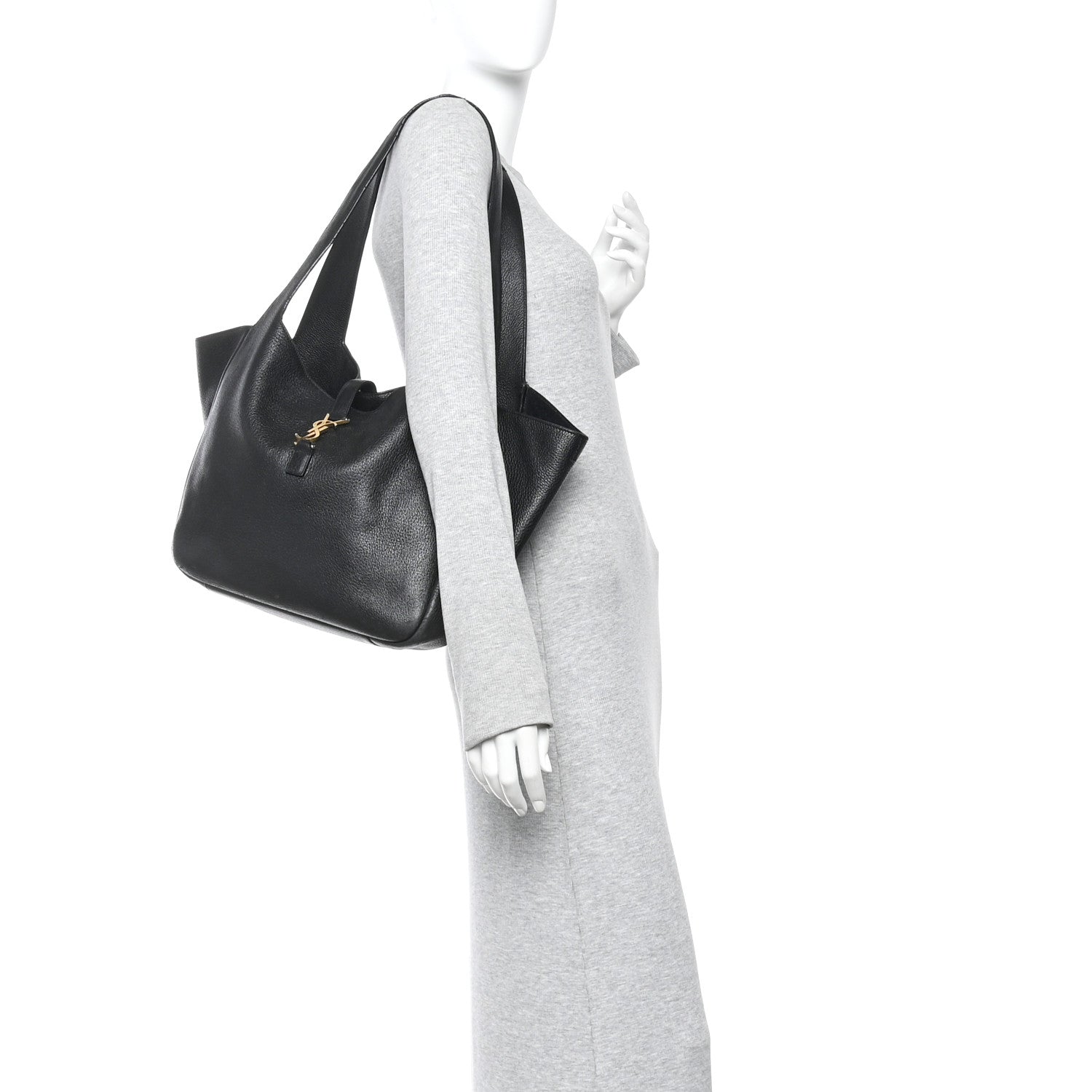 Saint Laurent Grained Deerskin Bea Tote Black 2 of 10