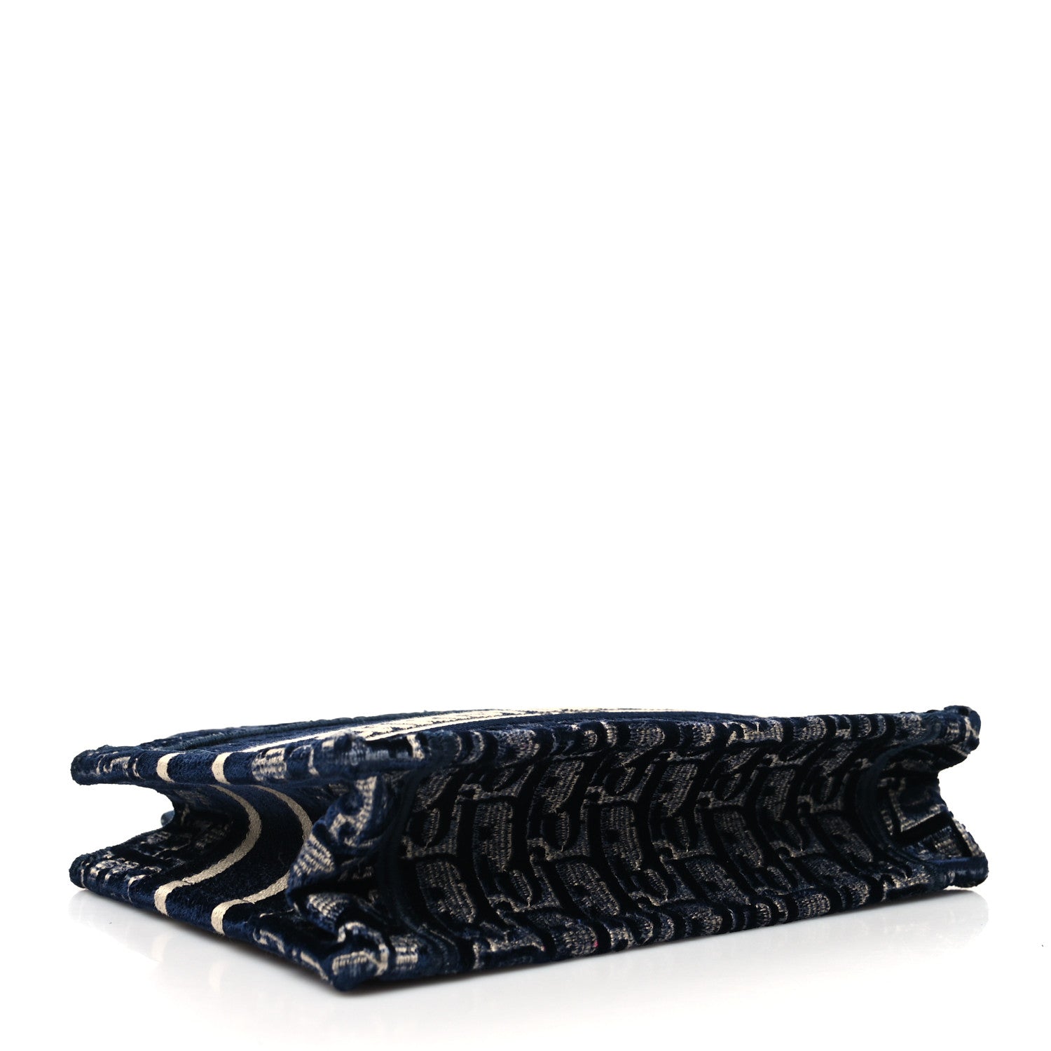 Christian Dior Velvet Oblique Embroidered Mini Book Tote Blue 4 of 11
