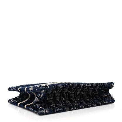 Christian Dior Velvet Oblique Embroidered Mini Book Tote Blue 4 of 11
